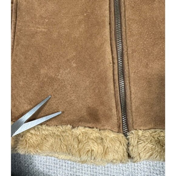 Y2K Vintage Rampage Jacket Womens Extra Large Brown Suede Shearling 90s Grunge - Picture 13 of 16